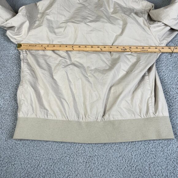 Uniqlo Bomber Jacket Mens L Beige Khaki Full Zip Lined Chore Barn Soft Shell - Picture 12 of 13